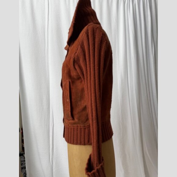 VINTAGE boho suede/knit sweater - Picture 8 of 8